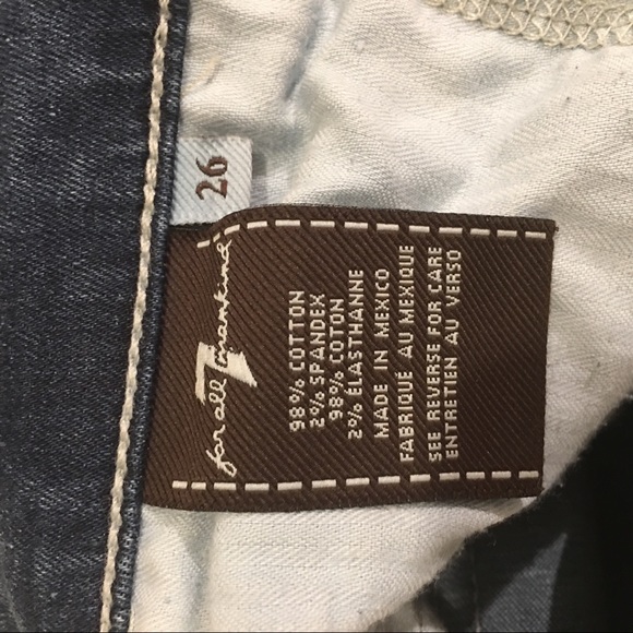 7 FOR ALL MANKIND THE SLIM CIGARETTE MidRise Sz 26 - Picture 8 of 8